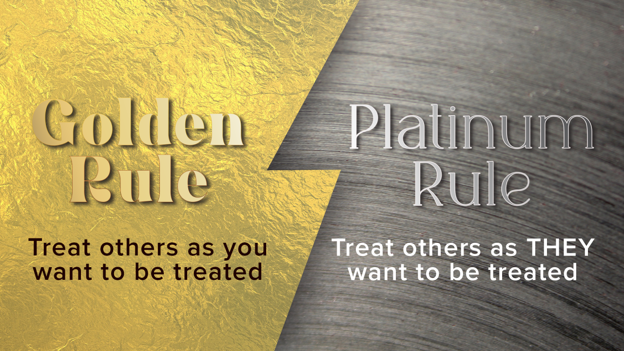 Ditch the Golden Rule. The Platinum Rule is the Real Gold Standard.